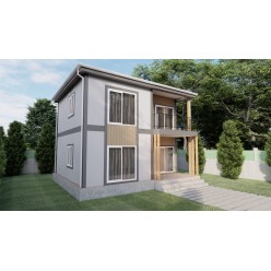 Çift Katlı Prefabrik 104 m2 Gray House