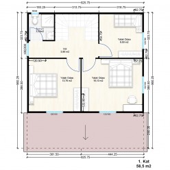 Çift Katlı Prefabrik 138 m2 Brown House